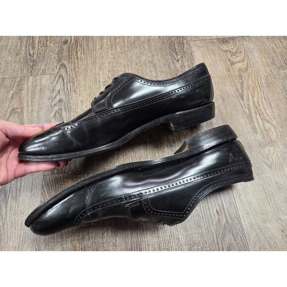 Allen Edmonds Richmond Black Leather Wingtip Oxford Dress Shoes Mens Size 10.5 B - Picture 5 of 9